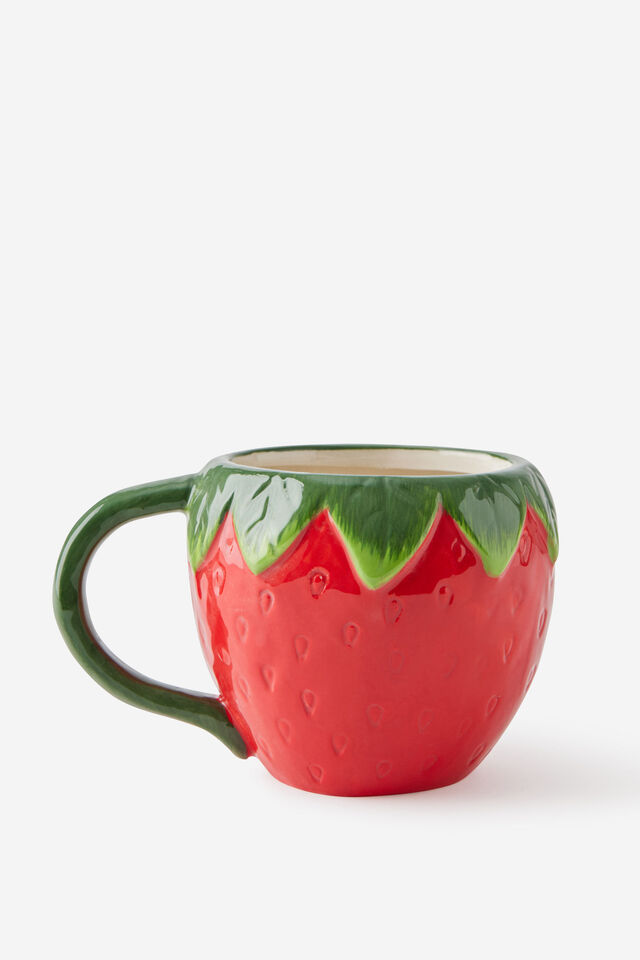 Novelty Shaped Mug, STRAWBERRY LEAF