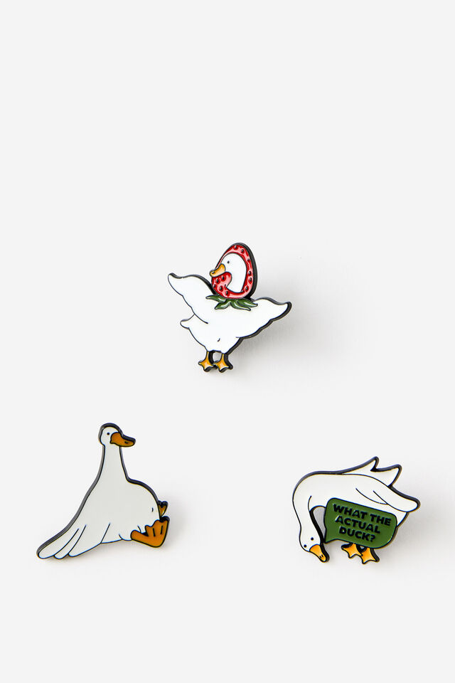 Enamel Pins 3Pack, LUCKY DUCK