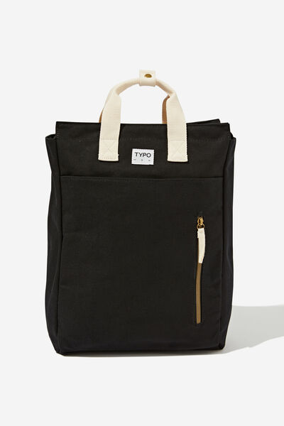 Got Your Back Tote Backpack, BLACK/ECRU