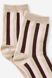 Mid Crew Socks, RIVER GUM STRIPE - alternate image 2