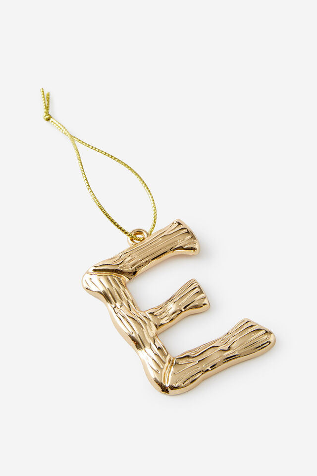 Metal Alphabet Christmas Ornament, TEXTURED E