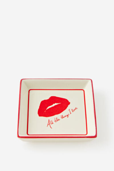 Retro Square Trinket Tray, LIPS