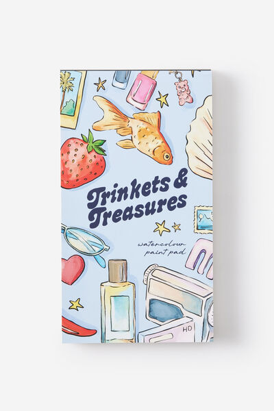 Watercolour Postcard Pad, TRINKETS AND TREASURES