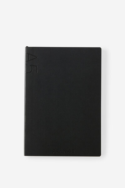 Personalised A5 Soft Cover Dot Notebook, BLACK