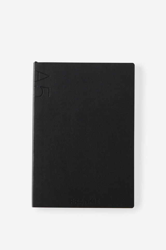 Personalised A5 Soft Cover Dot Notebook, BLACK