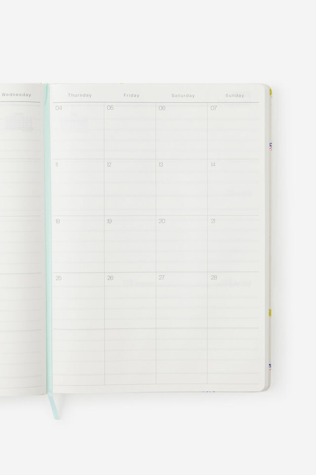 2027 A4 Weekly On Schedule Diary, ECRU DITSY CELESTIAL