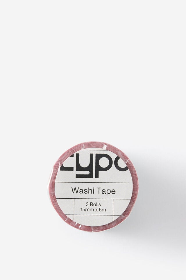 Washi Tape 15Mm 3Pack, APPLE STRIPE PINK