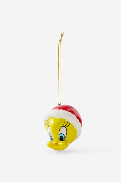 Collab Resin Christmas Ornament, LCN WB LOONEY TUNES TWEETY SANTA HAT