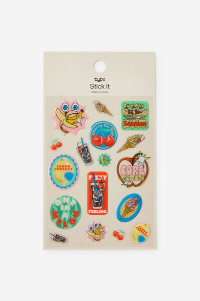Stick It Sheet, FRUIT STICKERS PUFFY