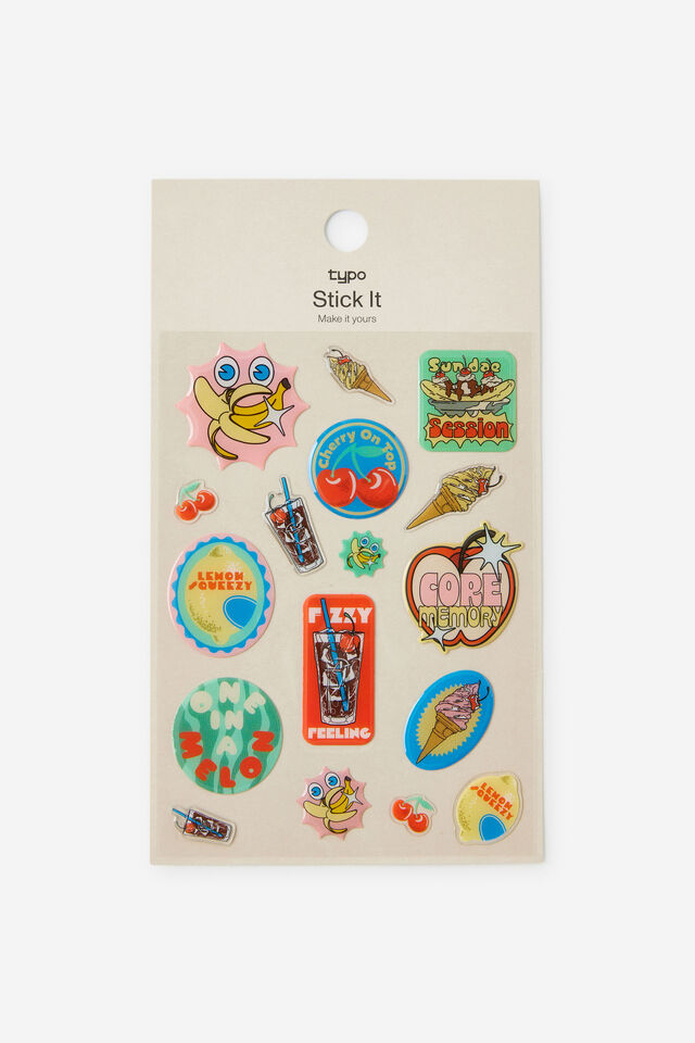 Stick It Sheet, FRUIT STICKERS PUFFY