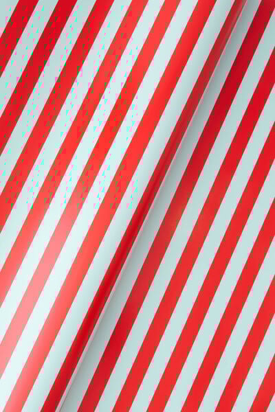 Christmas Wrapping Paper Roll, RED AND BLUE STRIPE