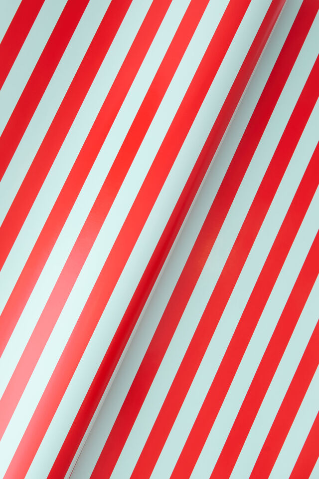 Christmas Wrapping Paper Roll, RED AND BLUE STRIPE