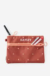 Personalised Double Zip Pencil Case, GINGERBREAD SPACED OUT - example image 2