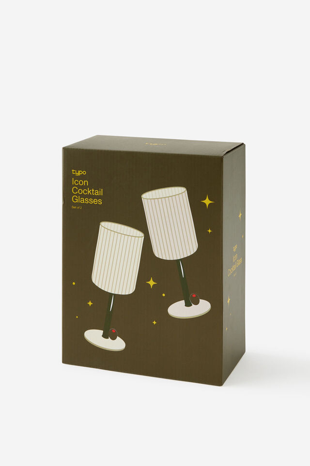 Novelty Cocktail Glass Set Of 2, DIRTY MARTINI