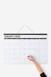 A1 2026 Hanging Calendar, WHITE BLACK - alternate image 2