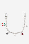 Bag Trinket Chain, LUCKY GIRL/SILVER - alternate image 1