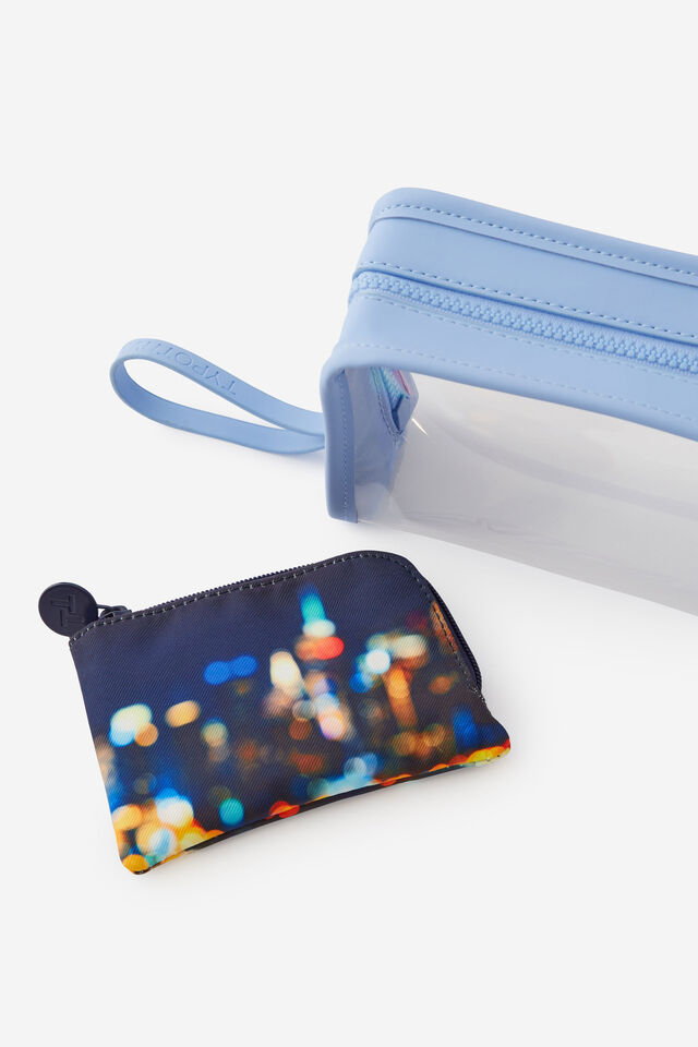 Clear Carry On Duo Case, BOKEH/CORNFLOWER