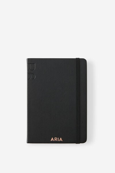 Personalised B6 Hard Cover Lined Notebook, BLACK