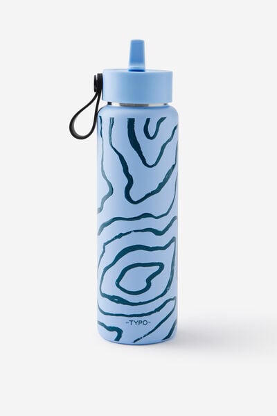On The Move 500Ml Sipper Top, TYPOGRAPHIC/BLUE SKIES