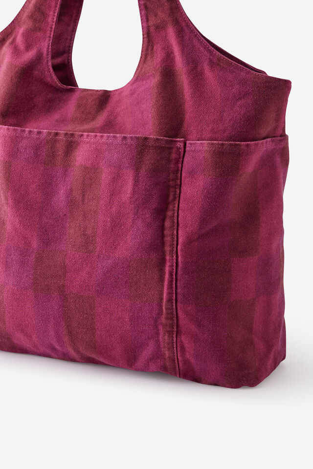 Loft Wellness Tote, CABERNET / CHECK