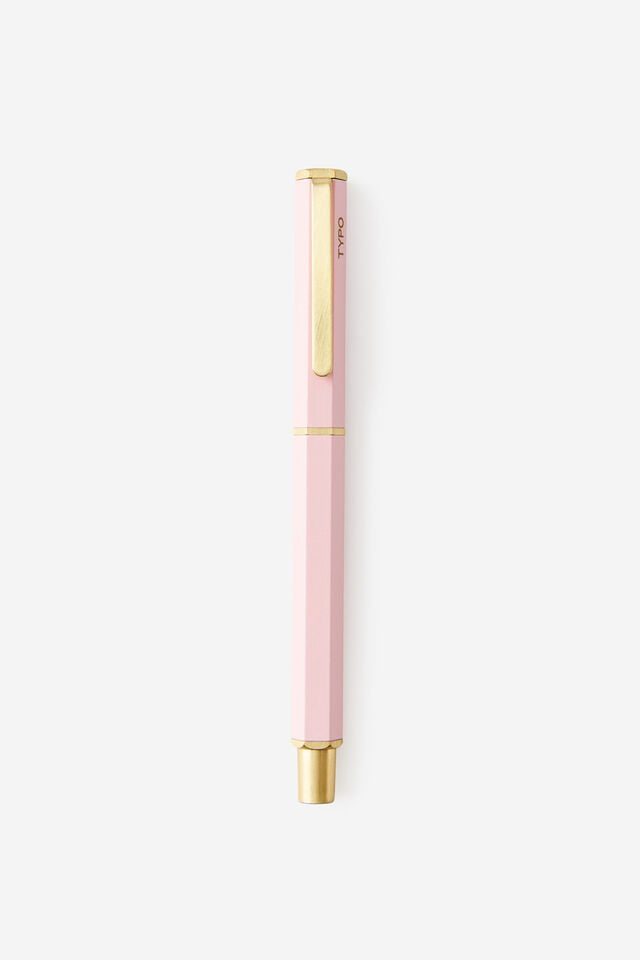 Hexagonal Rollerball Capped Pen, STRAWBERRY MILK