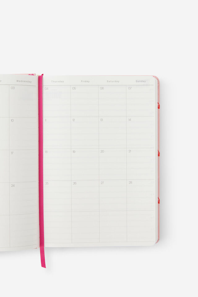 2027 A5 Daily On Schedule Diary, STRAWBERRY MILK DITSY CHERRIES