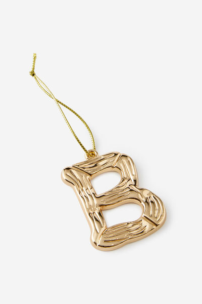 Metal Alphabet Christmas Ornament, TEXTURED B