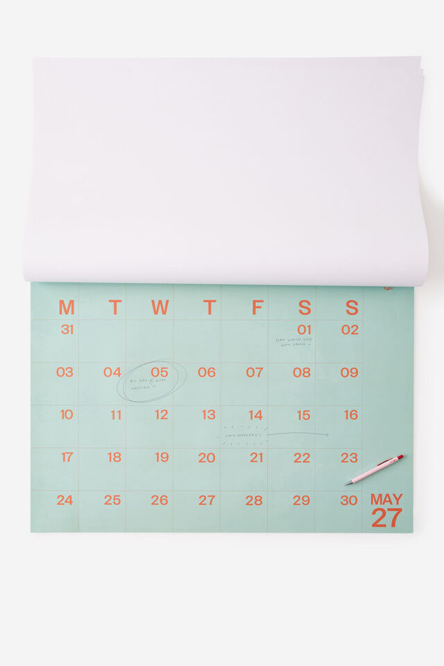 2027 A1 Monthly Calendar, COLOUR BLOCK