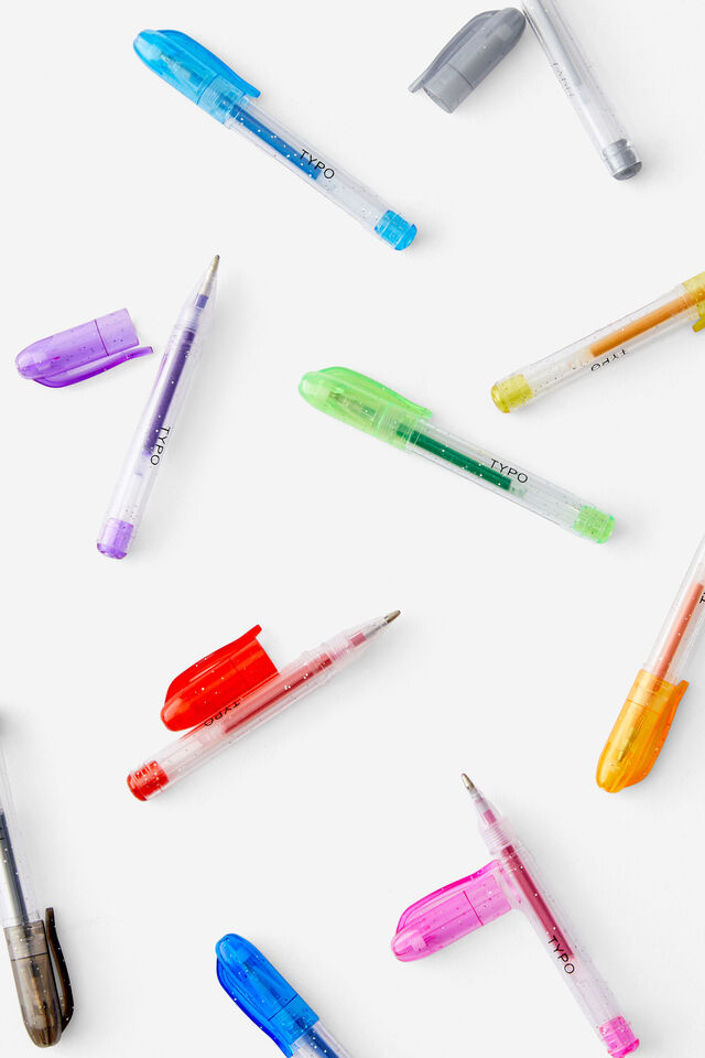 Mini Gel Pen 10Pk, GLITTER