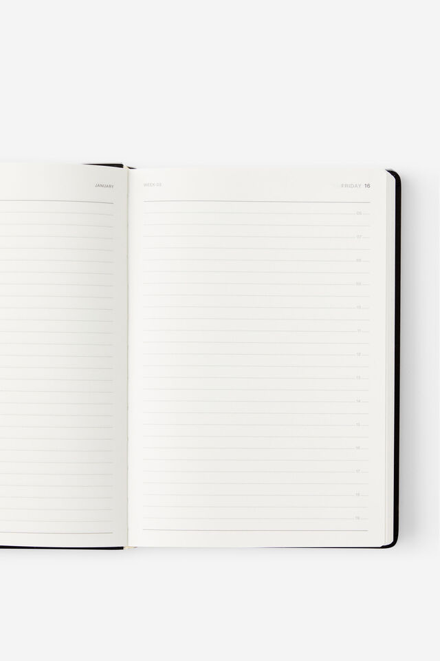 Personalised 2026 A5 Daily Hard Metro Diary, Black