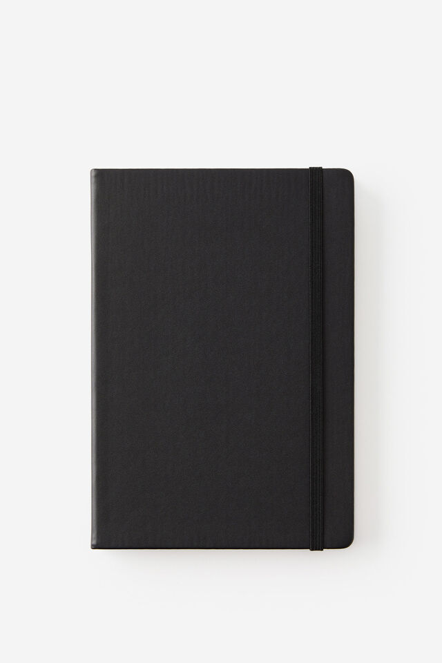 Metro A5 Hard Lined Notebook, Black