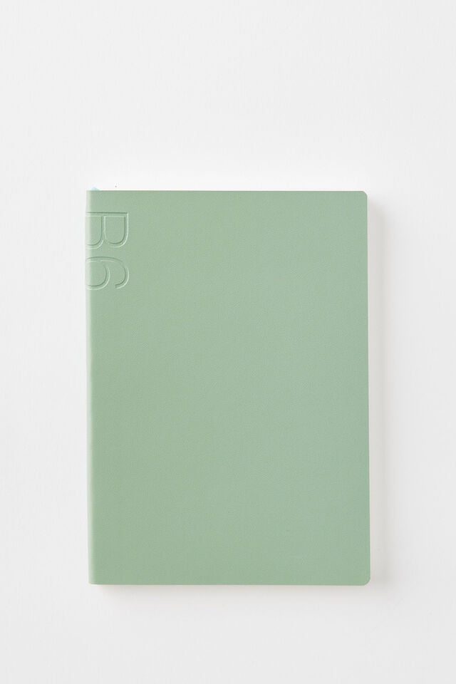 B6 Soft Cover Lined Notebook, TYPO GREEN