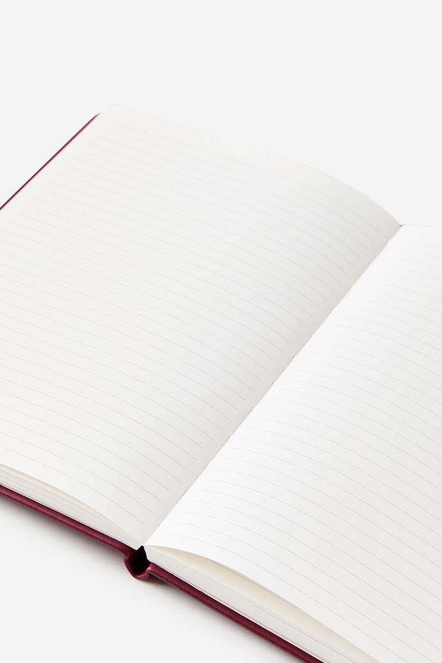 Metro A5 Hard Lined Notebook, Ditsy Pansy Pink Clay