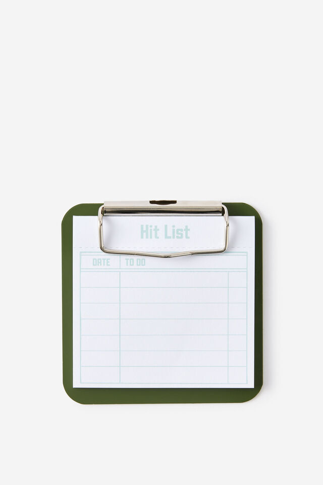 Memo Clip Board, OLIVE MOSS