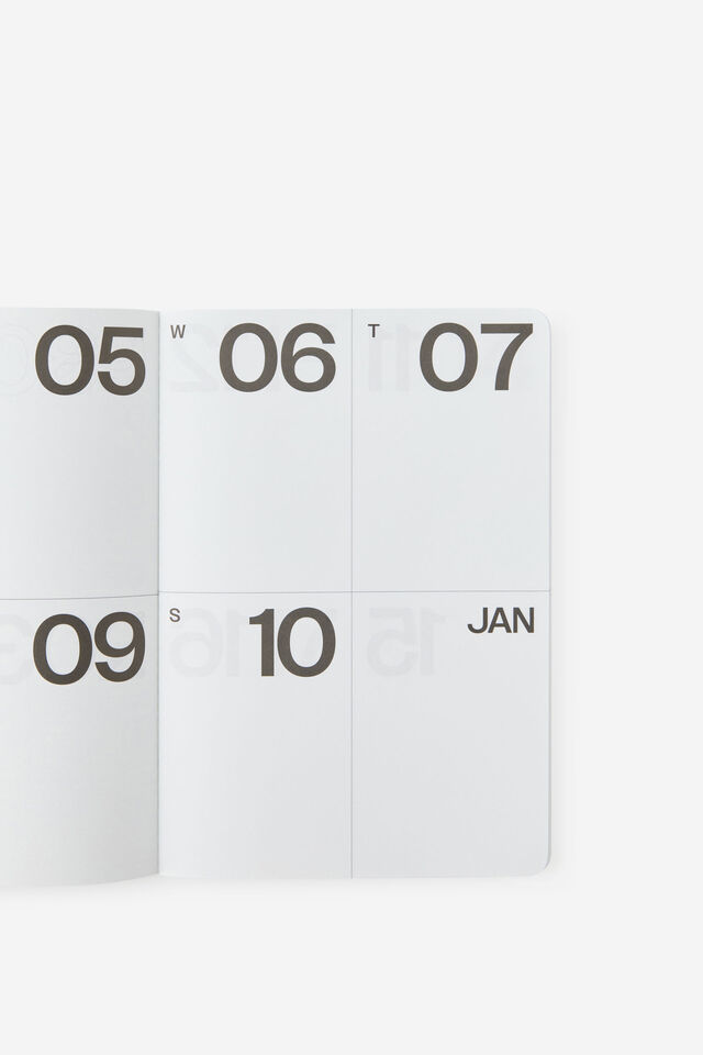 2027 A5 Weekly Open Agenda Diary, ESPRESSO/MINTY