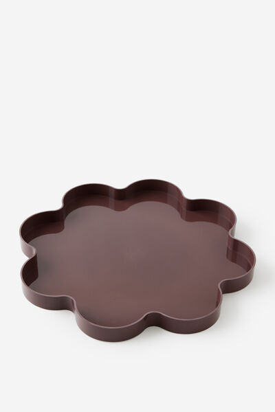 Scalloped Fashion Tray, ESPRESSO