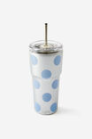 Smoothie Cup 600Ml, BLUE POLKA / SILVER CHROME - example image 2