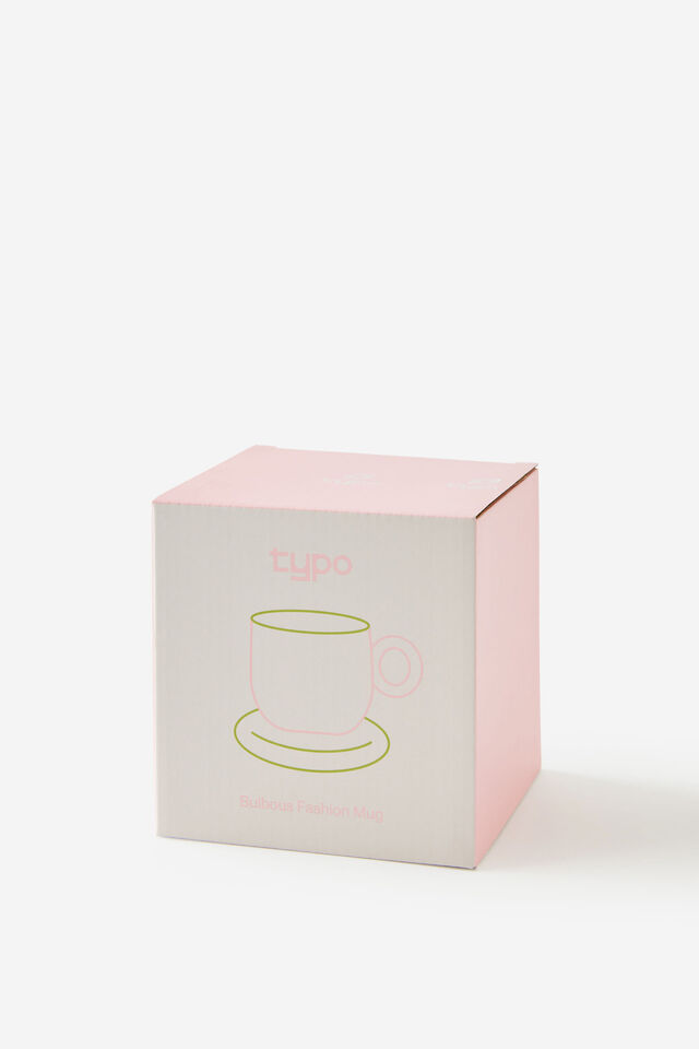 Bulbous Fashion Mug, OLIVE MOSS / STRAWBERRY PINK