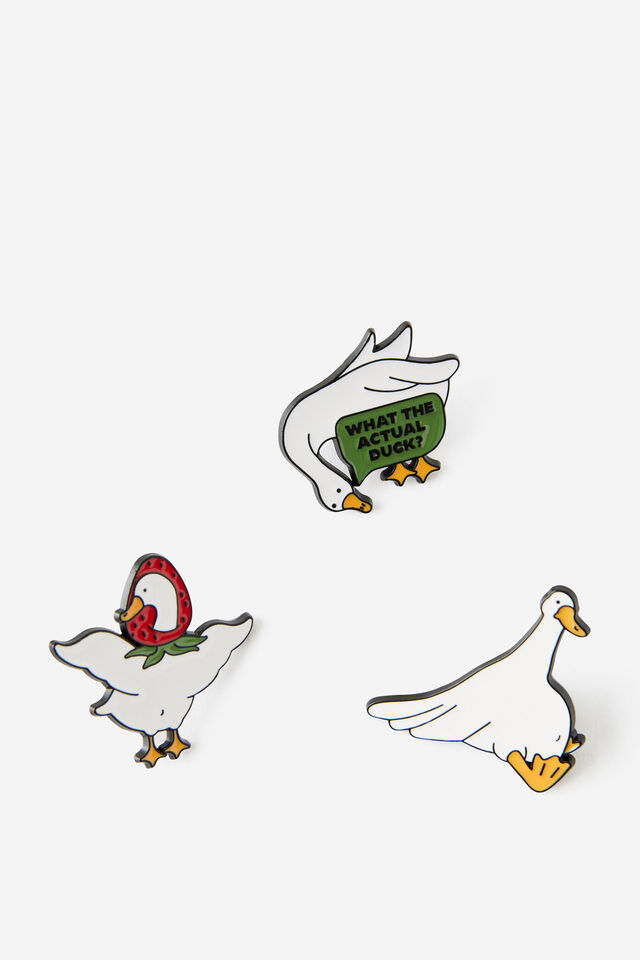 Enamel Pins 3Pack, LUCKY DUCK