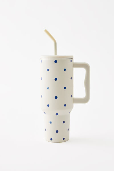 The Traveller Metal Tumbler, BLUEBERRY POLKA