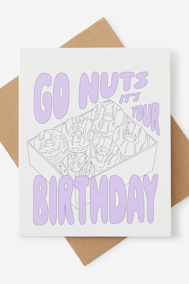 Nice Birthday Card, GONUTS DONUTS BDAY