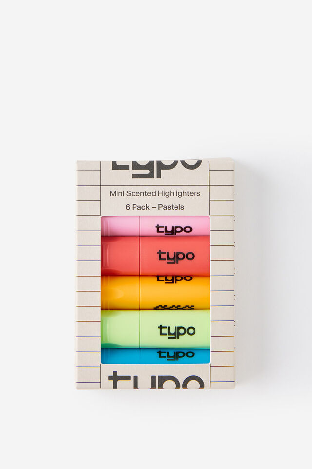 Mini Highlighter 6Pk, PASTELS