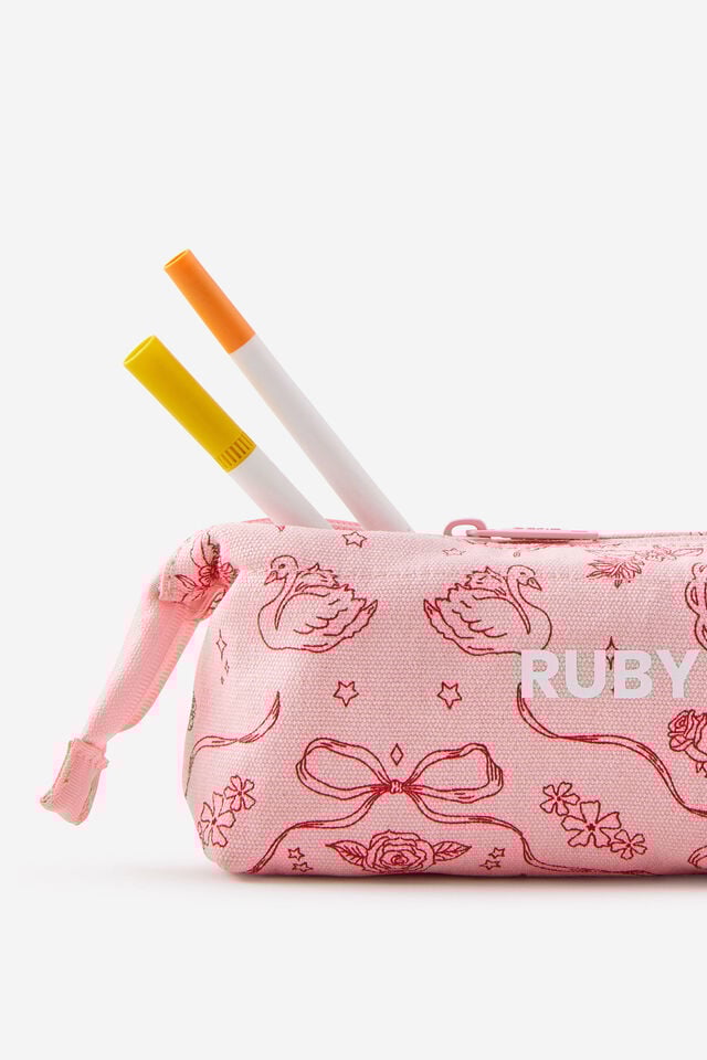 Personalised Compact Canvas Pencil Case, VINTAGE LACE