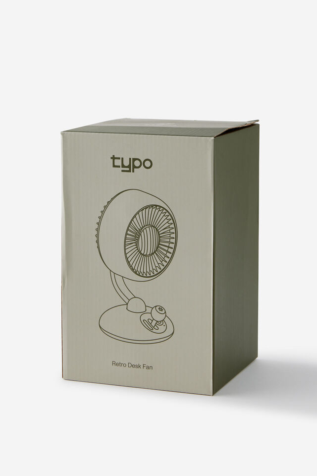Desk Scaping Retro Desk Fan, OLIVE