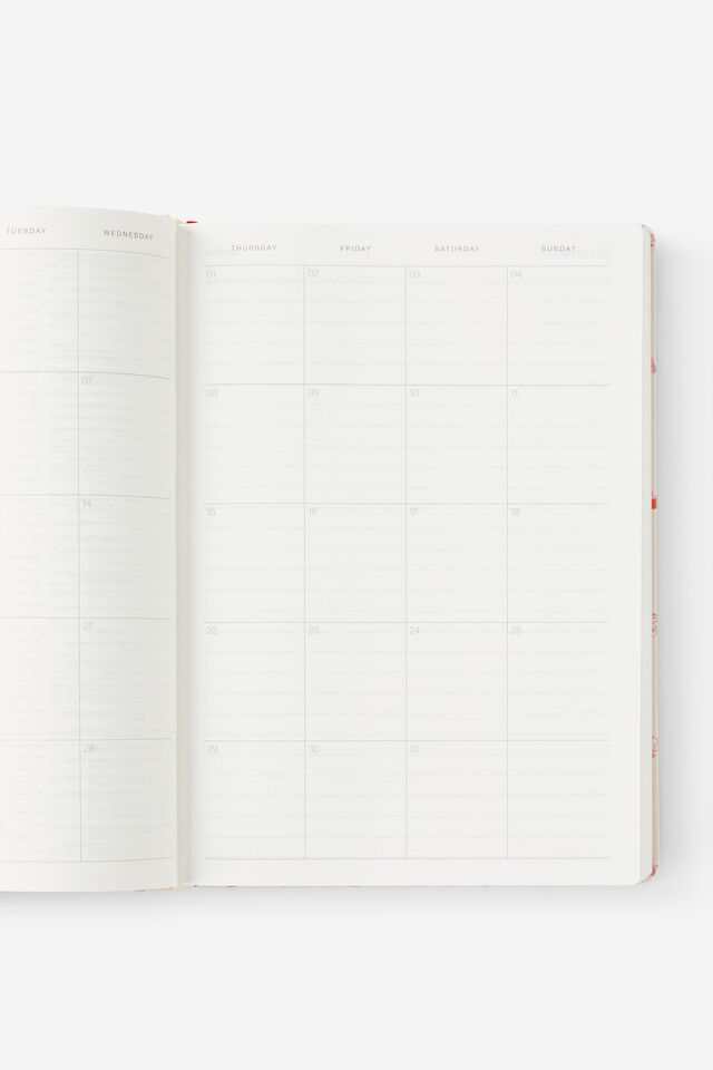 Personalised 2026 B5 Daily Hard Metro Diary, Ditsy Pansy Pink Clay