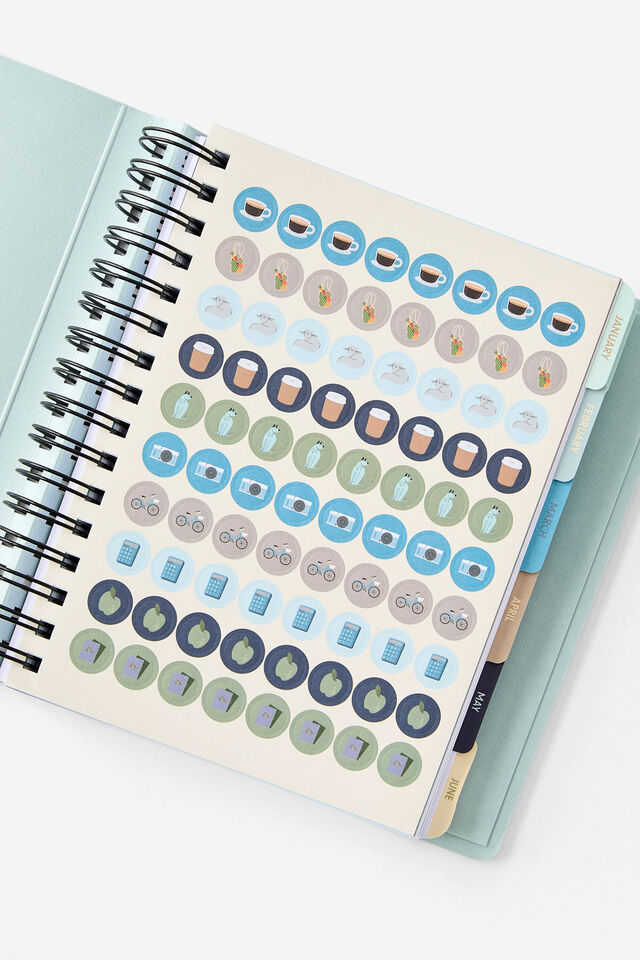 2026 Goals Daily Planner, Navy Stripe