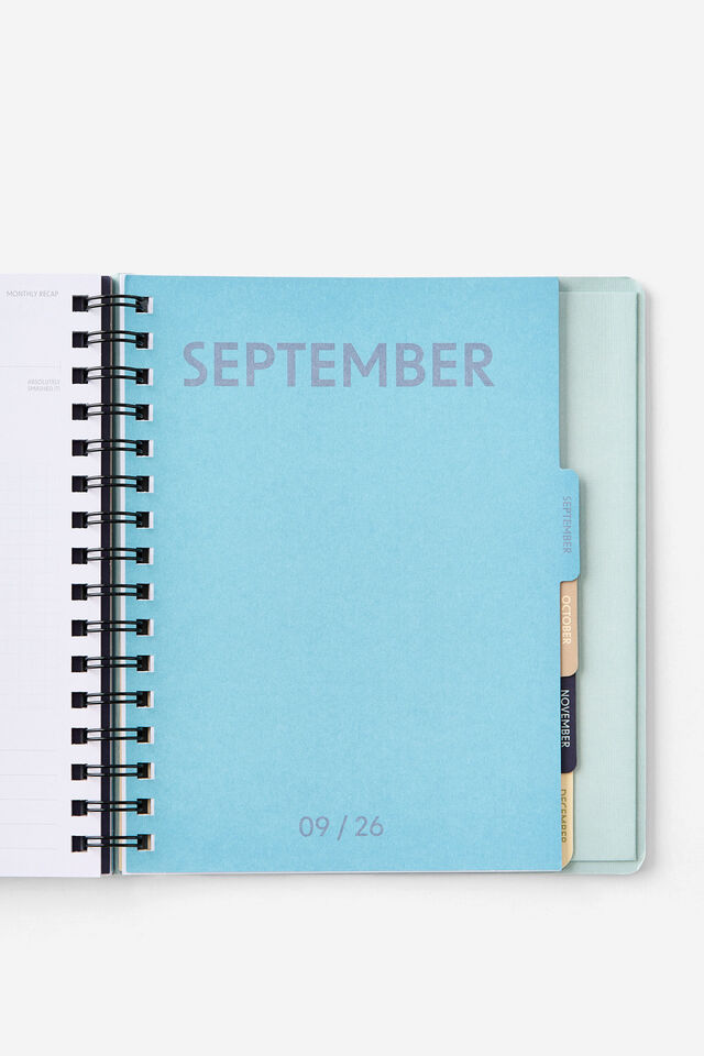 2026 Goals Weekly Planner, Navy Stripe