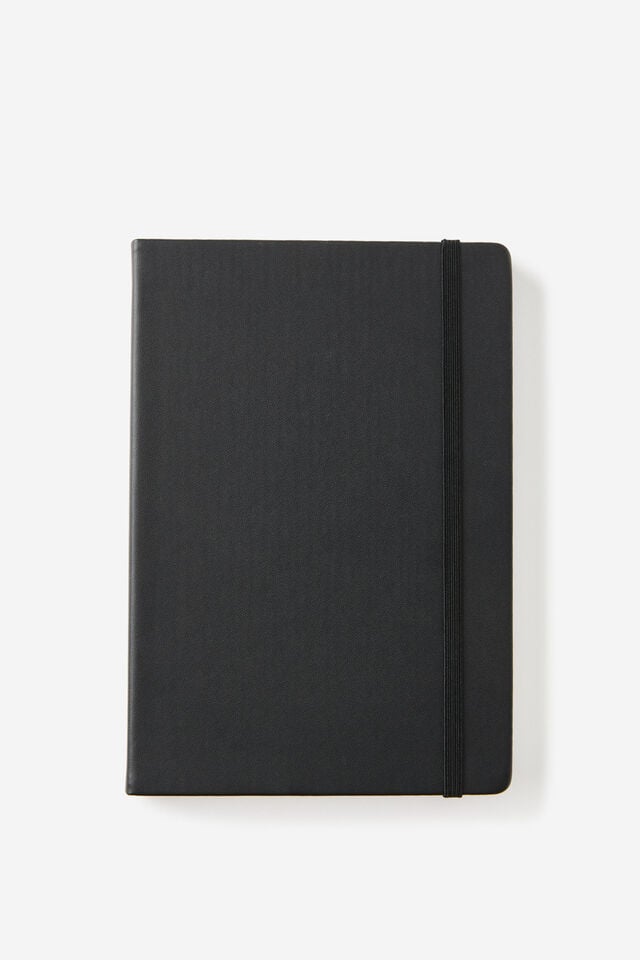 Metro A5 Hard Plain Notebook, Black