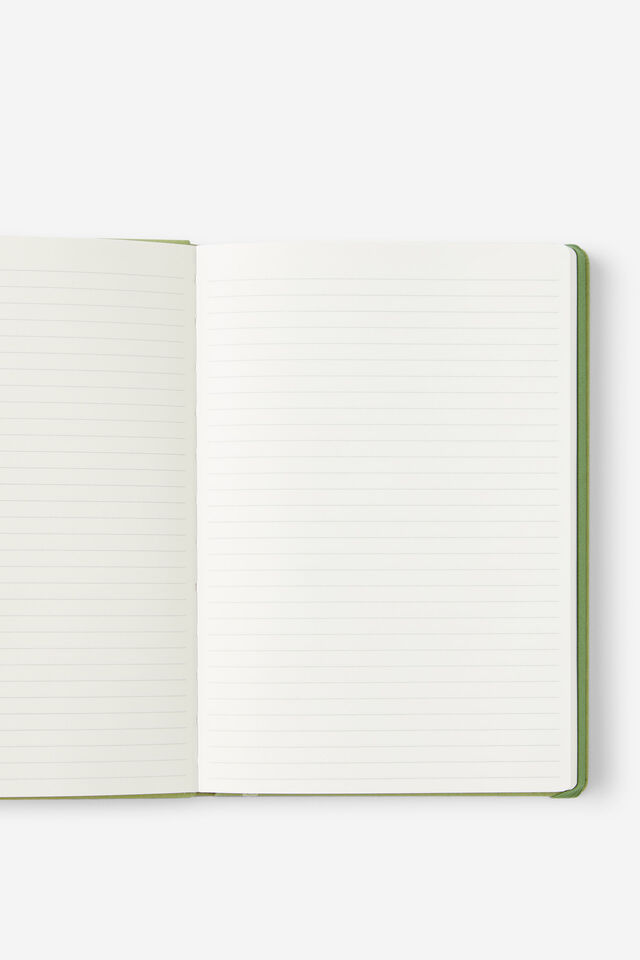 Personalised Metro A5 Hard Lined Notebook, Little Treats Bay Leaf