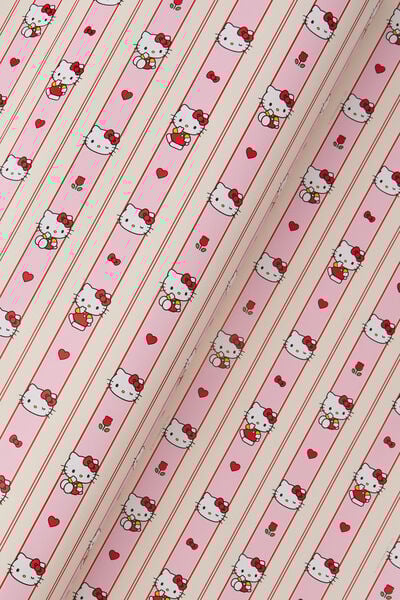 Christmas Wrapping Paper Roll, LCN SAN HELLO KITTY STRIPE